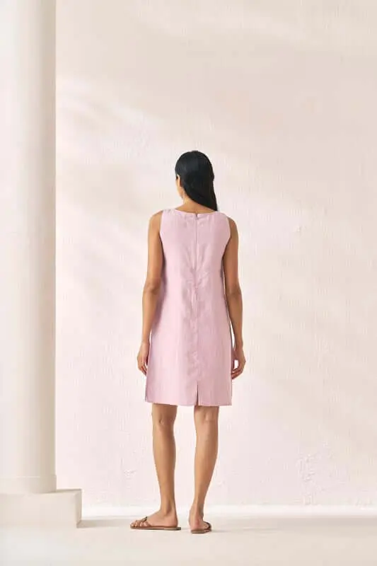 Sleeveless Box Pleat Dress Cameo Pink.1.webp