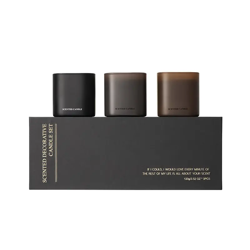 Modern Scented Candle Gift Box  - 3per box 810gm (Red Teakwood)