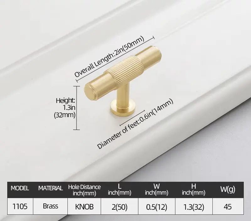 [1105-50] Nexa Brass Handle (50mm)