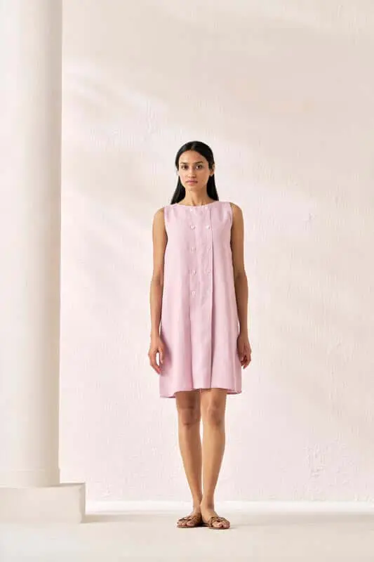 Sleeveless Box Pleat Dress
