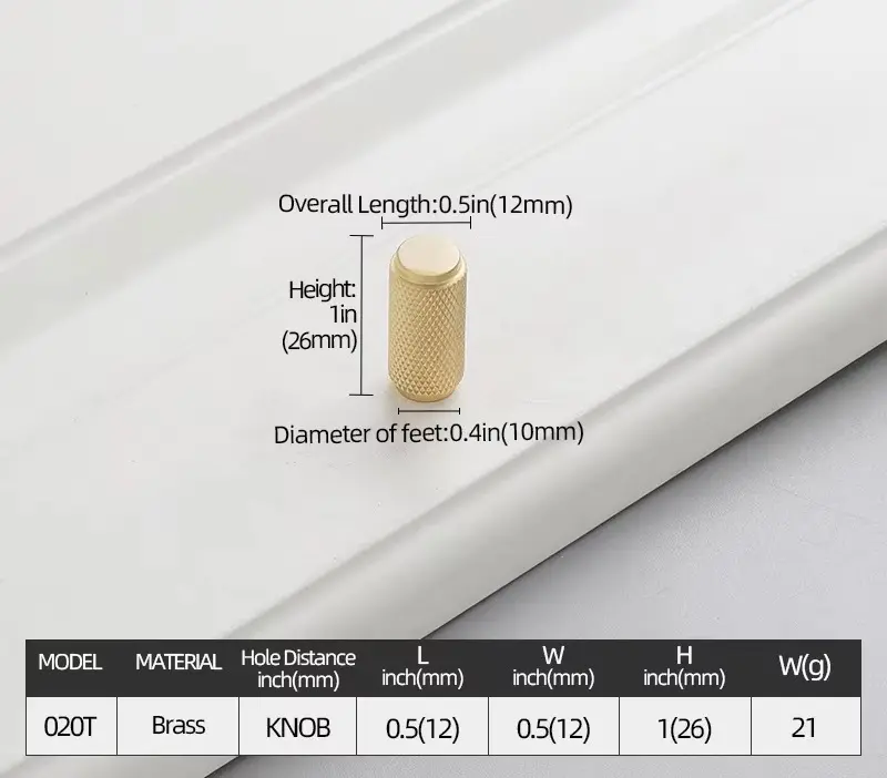 [020T] Vero Brass Handle (50mm)