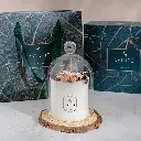 Dried Flower Candle with Glass Dome -350gm