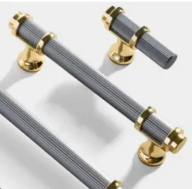 [8258-128G] 8258-128 Gray & Gold Aluminium Alloy Handle 160mm