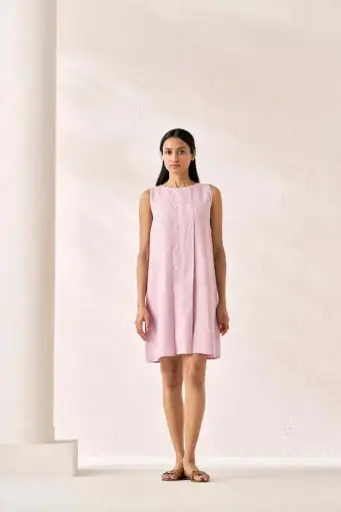 Sleeveless Box Pleat Dress